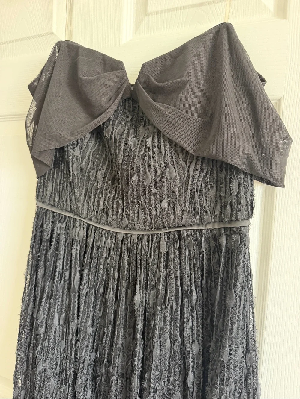 JS Collections Black Off Shoulder Textured Fit Flare Midi Dress NWT